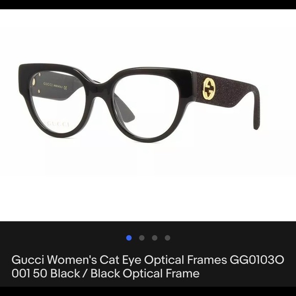 Gucci Women's Cat Eve Optical Frames GG01030
001 50 Black / Black Optical Frame - Picture 2 of 3
